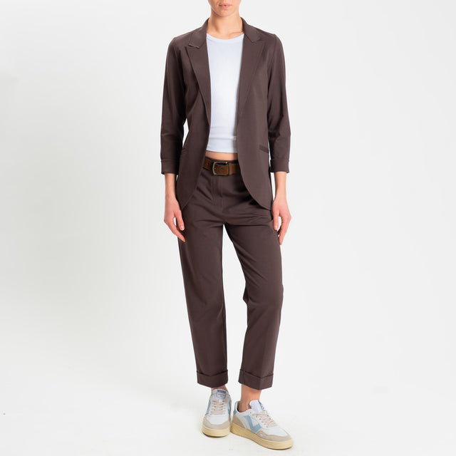 Zeroassoluto-Pantalone BETTY punto milano elastico - choco
