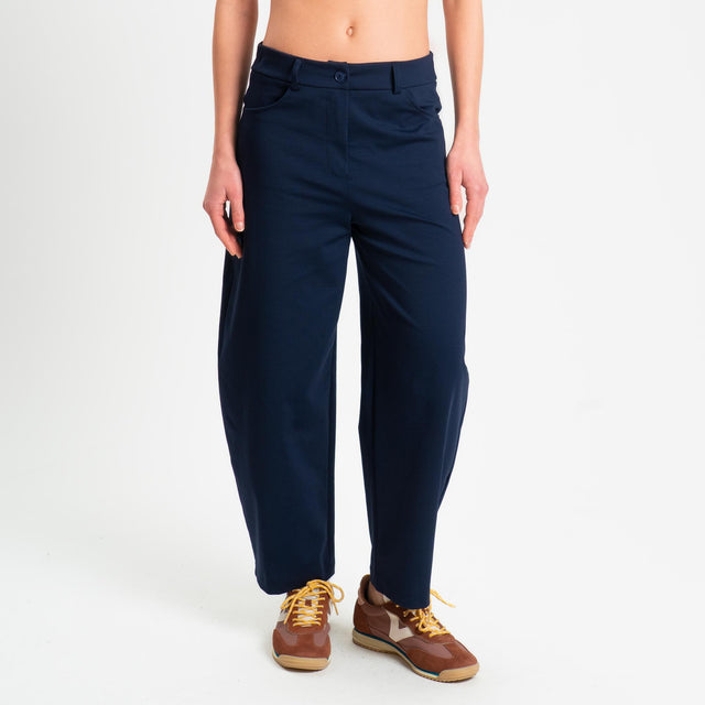 Zeroassoluto-Pantalone BONNY barrel punto milano - blu