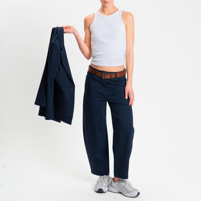Zeroassoluto-Pantalone BONNY barrel punto milano - blu
