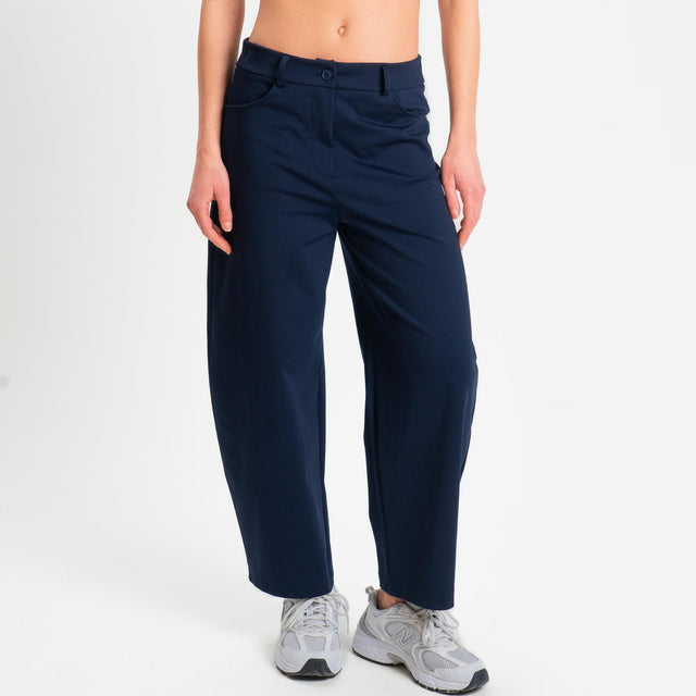 Zeroassoluto-Pantalone BONNY barrel punto milano - blu