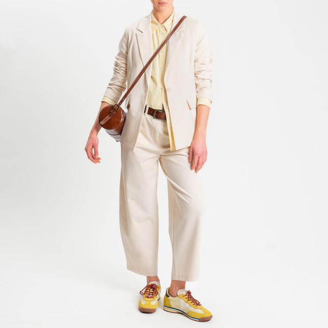 Zeroassoluto-Pantalone BONNY barrel punto milano - burro