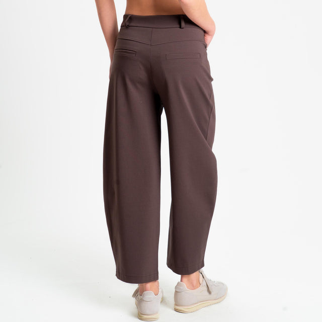 Zeroassoluto-Pantalone BONNY barrel punto milano - choco