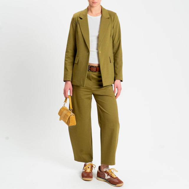 Zeroassoluto-Pantalone BONNY barrel punto milano - olio