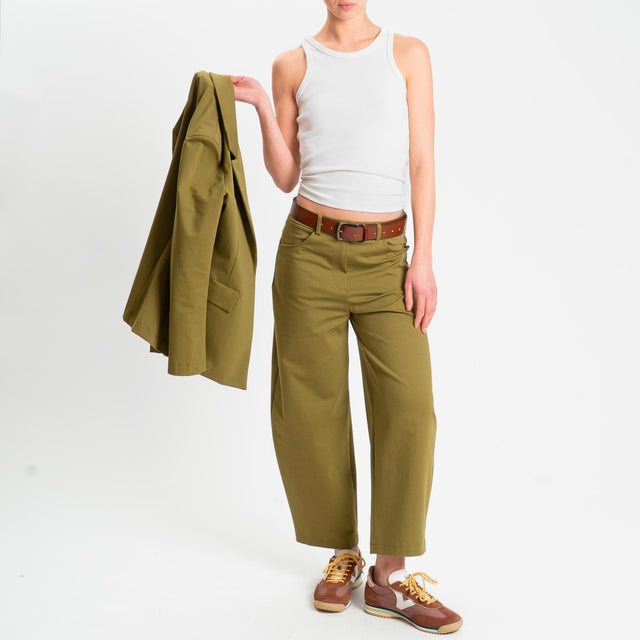 Zeroassoluto-Pantalone BONNY barrel punto milano - olio