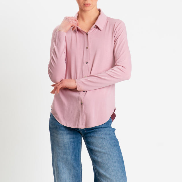 Zeroassoluto-Camicia CARLY in jersey di viscosa elasticizzata - pink