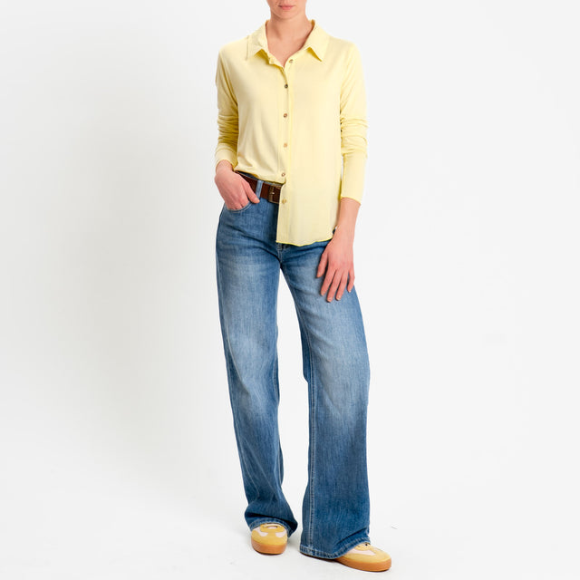 Zeroassoluto-Camicia CARLY in jersey di viscosa elasticizzata - yellow