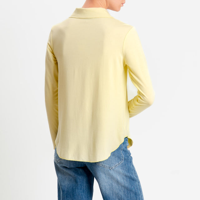 Zeroassoluto-Camicia CARLY in jersey di viscosa elasticizzata - yellow