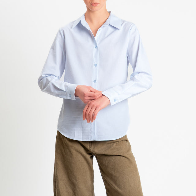 Zeroassoluto-Camicia regular fit - punto spillo bianco/celeste