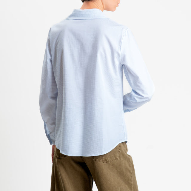 Zeroassoluto-Camicia regular fit - punto spillo bianco/celeste