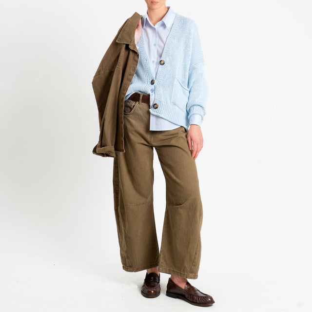 Zeroassoluto-Camicia regular fit - punto spillo bianco/celeste