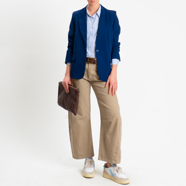 Zeroassoluto-Camicia regular fit - righe celeste/bianco