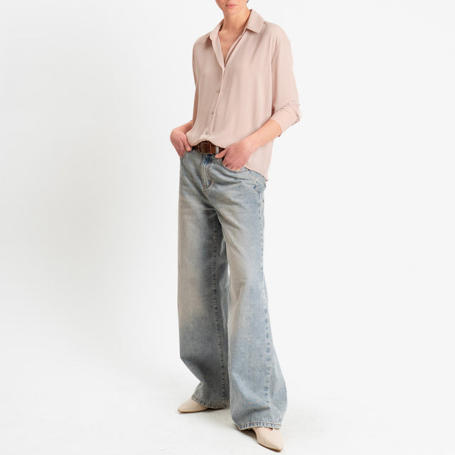 Zeroassoluto-Camicia CLAY MANO SETA - almond