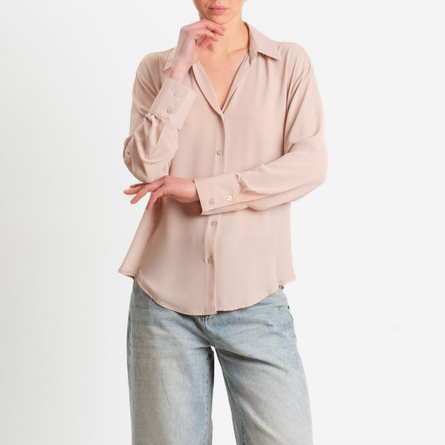 Zeroassoluto-Camicia CLAY MANO SETA - almond