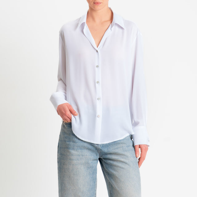 Zeroassoluto-Camicia CLAY MANO SETA - bianco