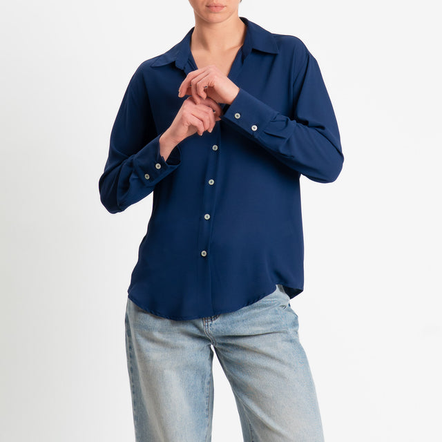 Zeroassoluto-Camicia CLAY MANO SETA - blu