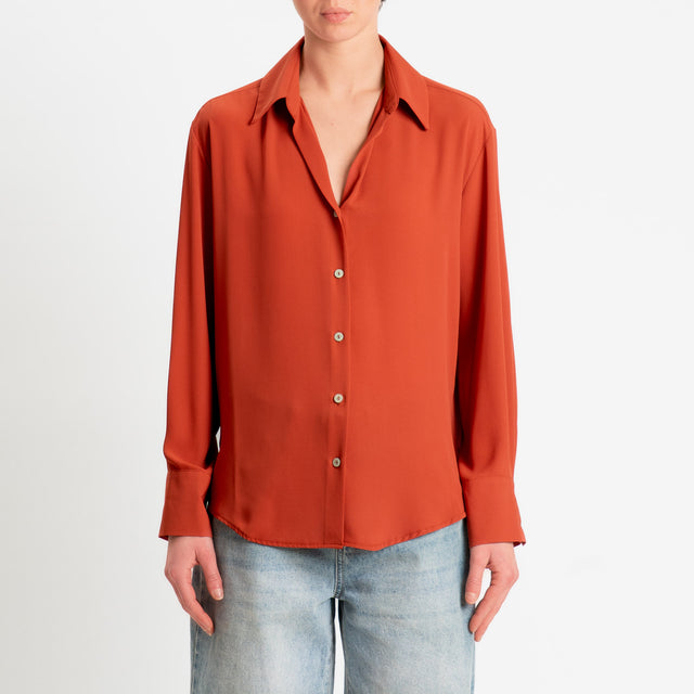 Zeroassoluto-Camicia CLAY MANO SETA - brick