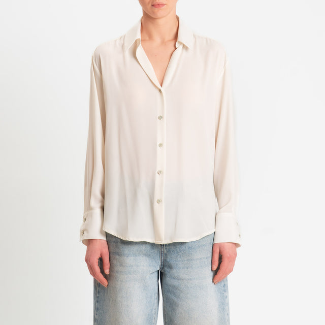 Zeroassoluto-Camicia CLAY MANO SETA - burro