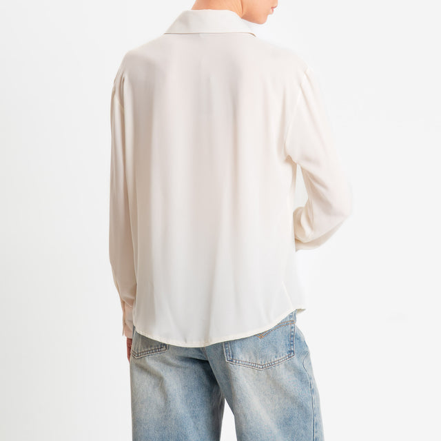 Zeroassoluto-Camicia CLAY MANO SETA - burro