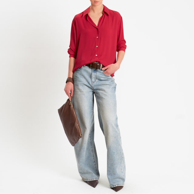 Zeroassoluto-Camicia CLAY MANO SETA - cherry