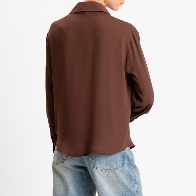 Zeroassoluto-Camicia CLAY MANO SETA - choco