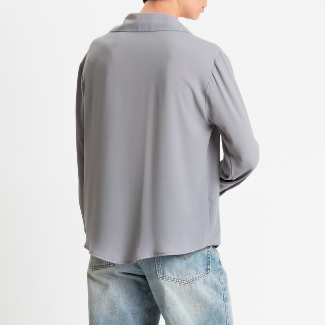 Zeroassoluto-Camicia CLAY MANO SETA - grey