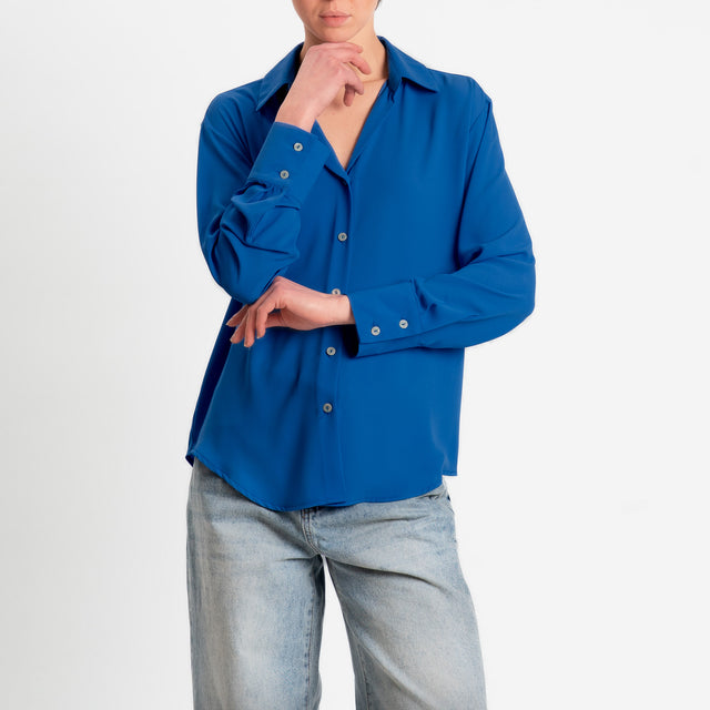 Zeroassoluto-Camicia CLAY MANO SETA - indaco