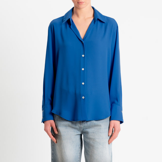 Zeroassoluto-Camicia CLAY MANO SETA - indaco