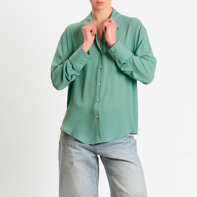 Zeroassoluto-Camicia CLAY MANO SETA - mint