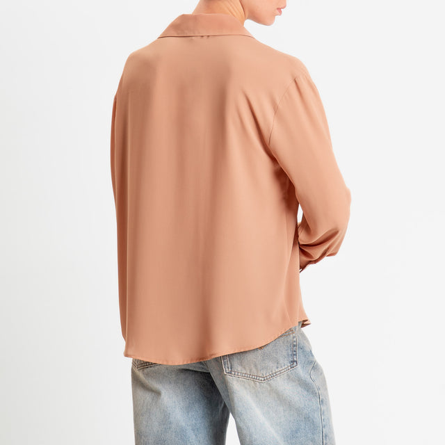 Zeroassoluto-Camicia CLAY MANO SETA - peanut