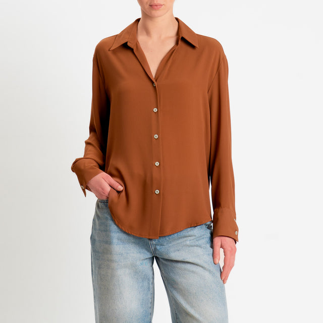 Zeroassoluto-Camicia CLAY MANO SETA - sughero
