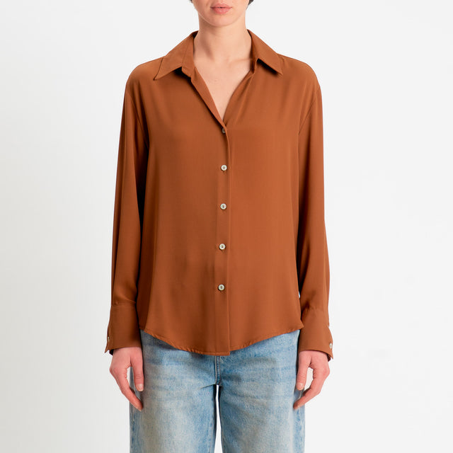 Zeroassoluto-Camicia CLAY MANO SETA - sughero