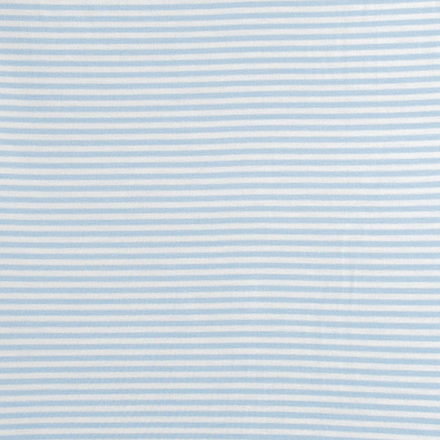 Zeroassoluto-T-shirt CLARY righe in jersey girocollo manica 3/4 - celeste/latte