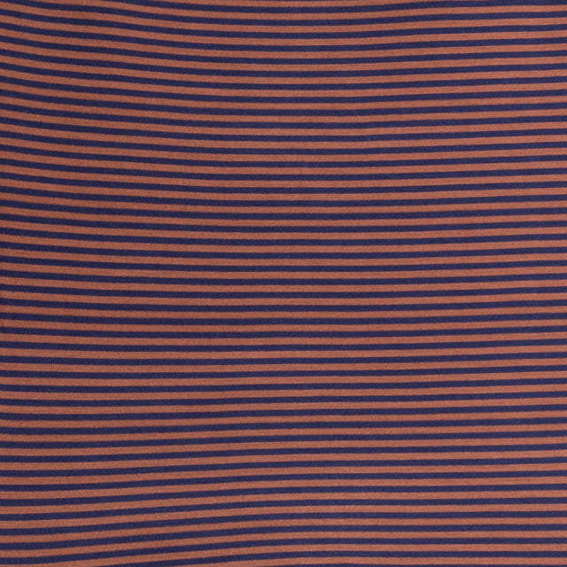 Zeroassoluto-T-shirt CLOE righe in jersey elasticizzato - blu/tabacco