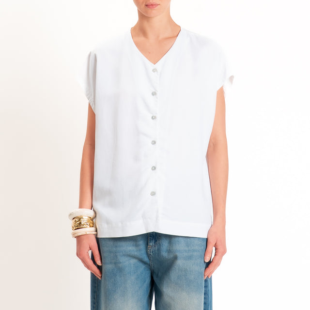 Zeroassoluto-Camicia COSTY misto lino - Bianco