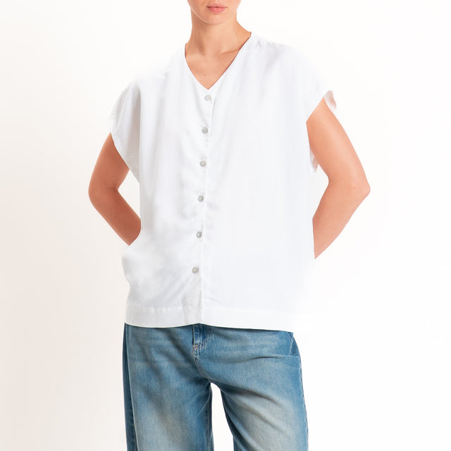 Zeroassoluto-Camicia COSTY misto lino - Bianco
