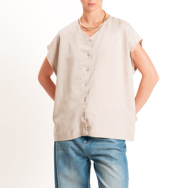 Zeroassoluto-Camicia COSTY misto lino - desert