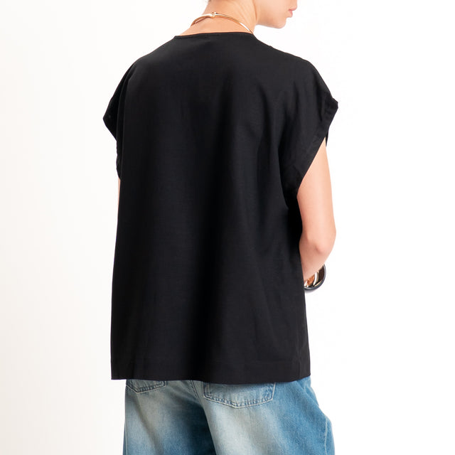 Zeroassoluto-Camicia COSTY misto lino - nero