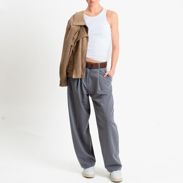 Zeroassoluo-Pantalone GENNY poliviscosa comfort elasticizzato - grigio melange