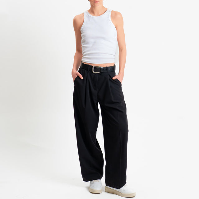 Zeroassoluo-Pantalone GENNY poliviscosa comfort elasticizzato - nero