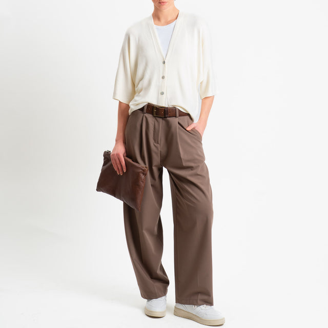 Zeroassoluo-Pantalone GENNY poliviscosa comfort elasticizzato - nocciola
