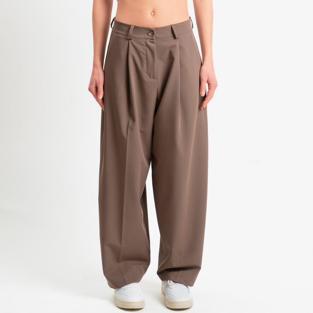 Zeroassoluo-Pantalone GENNY poliviscosa comfort elasticizzato - nocciola