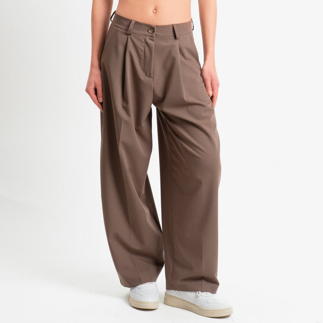Zeroassoluo-Pantalone GENNY poliviscosa comfort elasticizzato - nocciola
