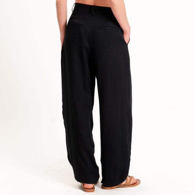 Zeroassoluto-Pantalone GENNY viscosa jacquard - nero