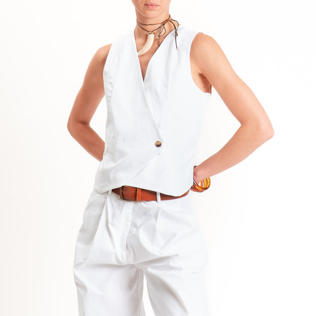 Zeroassoluto-Gilet GILLY chiusura incrociata - bianco
