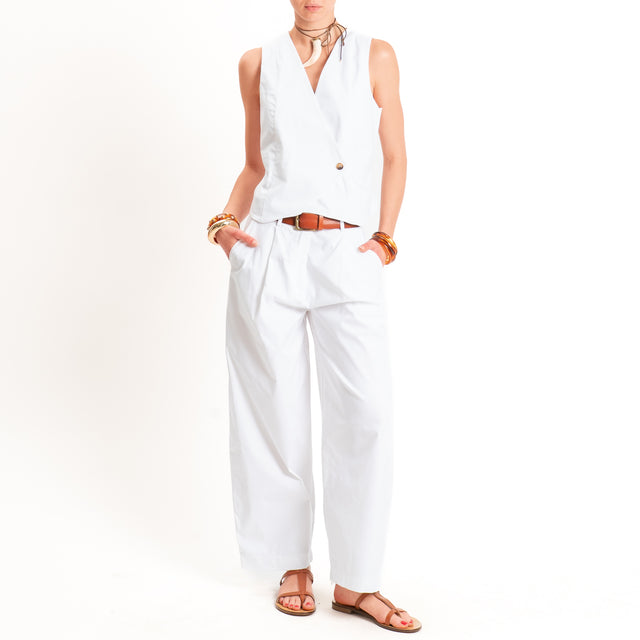 Zeroassoluto-Gilet GILLY chiusura incrociata - bianco