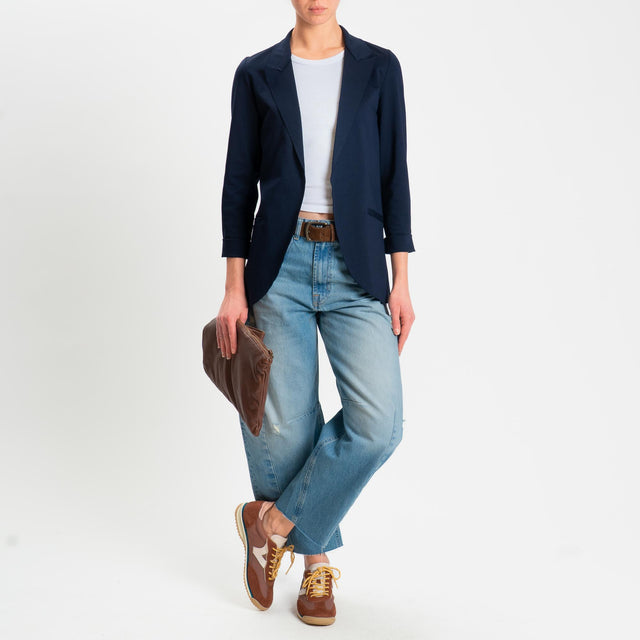 Zeroassoluto-Giacca JELSO punto milano taglio vivo - blu