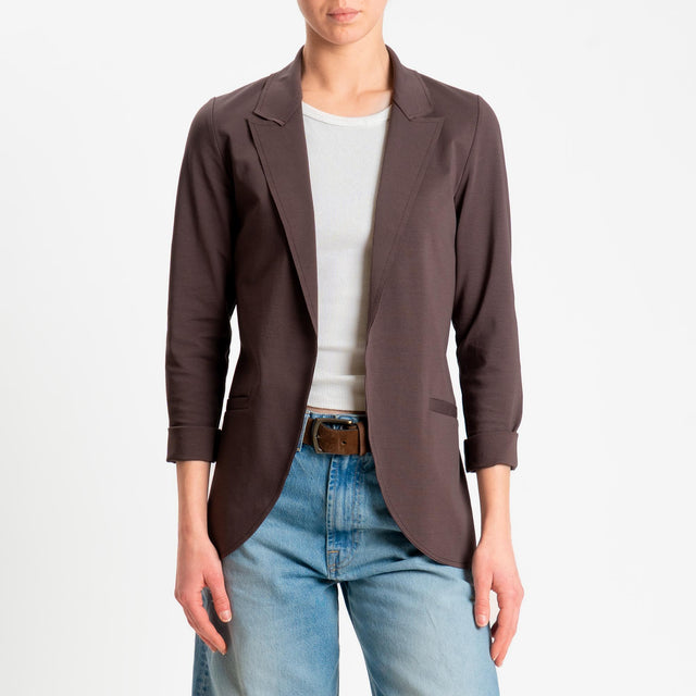 Zeroassoluto-Giacca JELSO punto milano taglio vivo - choco