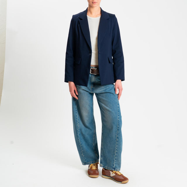 Zeroassoluto-Giacca JENNY punto milano 1 bottone- blu