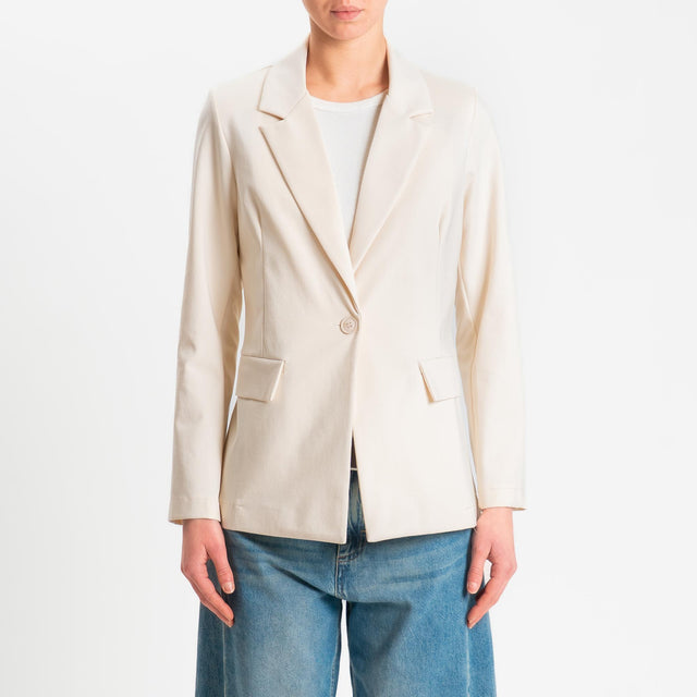 Zeroassoluto-Giacca JENNY punto milano 1 bottone- burro