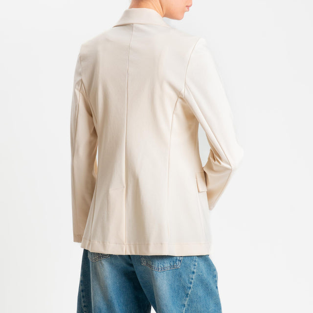 Zeroassoluto-Giacca JENNY punto milano 1 bottone- burro